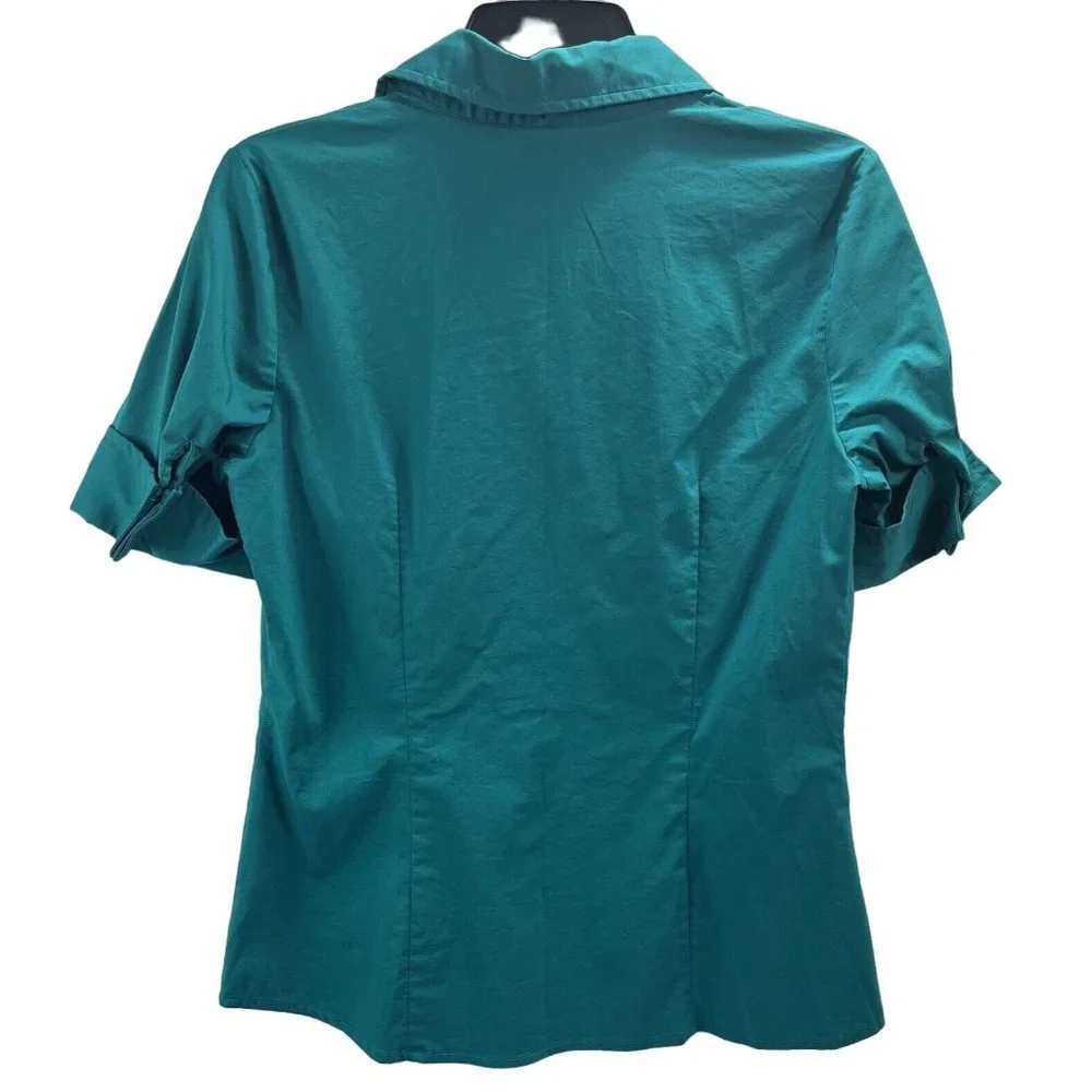 Worthington Shirt Womens Color Green Size MButton Up ShortSleeve Collared Casual - Picture 2 of 16